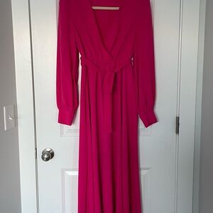 Striking Fuschia Long Sleeve Dress